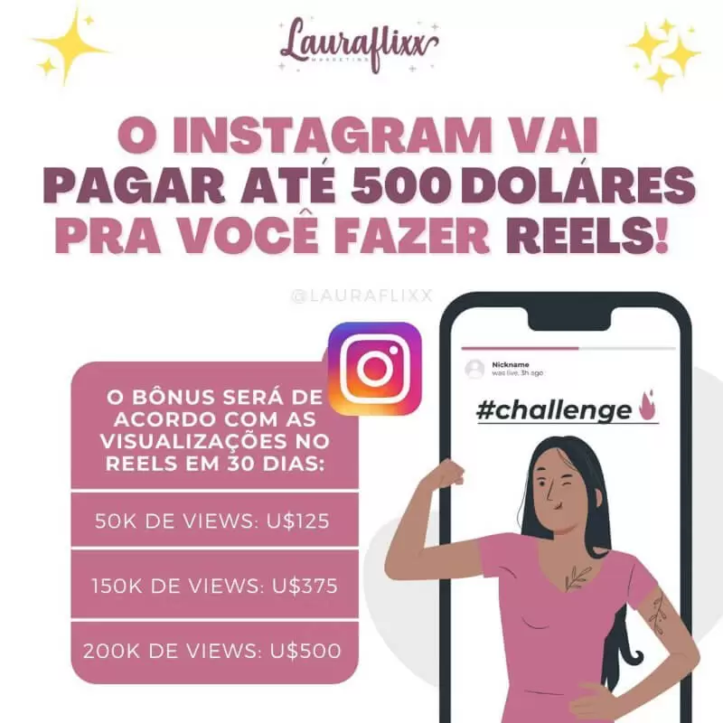 O Instagram vai pagar até 500 dólares pra você fazer reels - Lauraflixx
